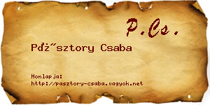 Pásztory Csaba névjegykártya