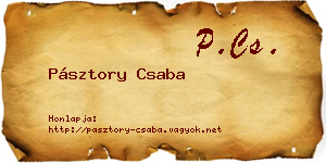 Pásztory Csaba névjegykártya