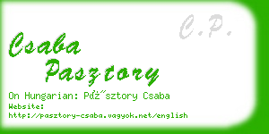 csaba pasztory business card